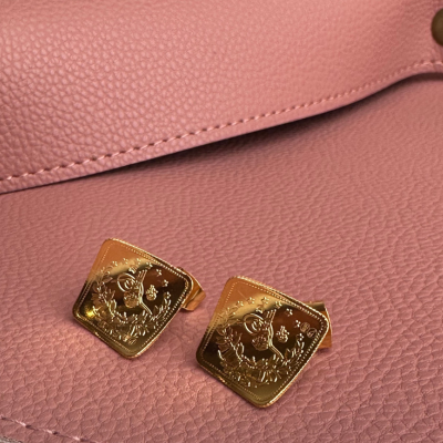   Original Half Lira Square Earrings