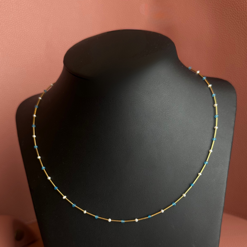   Blue and White Necklace