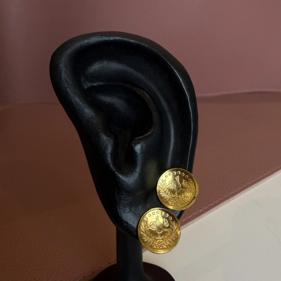 Semple Original Bent 1/4 Lira Earrings 