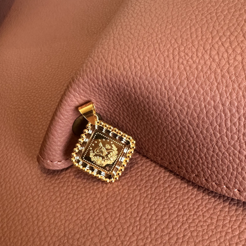 Squared Bubble Original 1/4 Lira  pendant