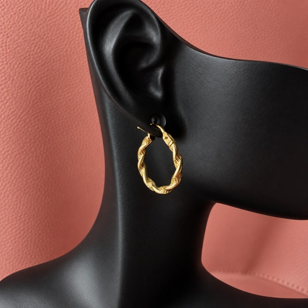 Hoop Zigzag Earrings 